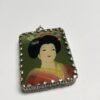 Hand Painted and Set Double Sided Pendant (Style 6) - 1 Piece