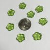 Glass Flowers in Peridot Green - 16 Pieces - Image 3