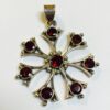 Sterling Silver and Faceted Garnet Pendant - 1 piece