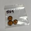 Vintage German Gold Edged Glass Beads in Amber - 6 Pieces - Image 2