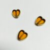 Vintage German Gold Edged Glass Hearts in Amber - 6 Pieces