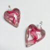 Glass swirl Heart Pendants - 4 Pieces