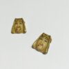Hand Painted German vintage Glass Face Cabochon - 4 Pieces