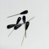 Black Drop German vintage Glass Head Pins - 24 Pieces - Image 2