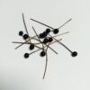 Black German vintage Glass Head Pins - 40 Pieces - Image 4