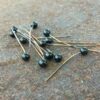 Black German vintage Glass Head Pins - 40 Pieces - Image 2