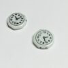 Vintage Glass Two Hole Clock Bead - 8 Pieces