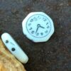 Vintage Glass Two Hole Clock Bead - 8 Pieces - Image 3