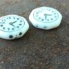 Vintage Glass Two Hole Clock Bead - 8 Pieces - Image 4