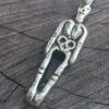 Cast White Metal Skeleton Pendant - 4 Pieces