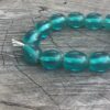 Teal Resin Barrel Beads - 52 Pieces - Image 2