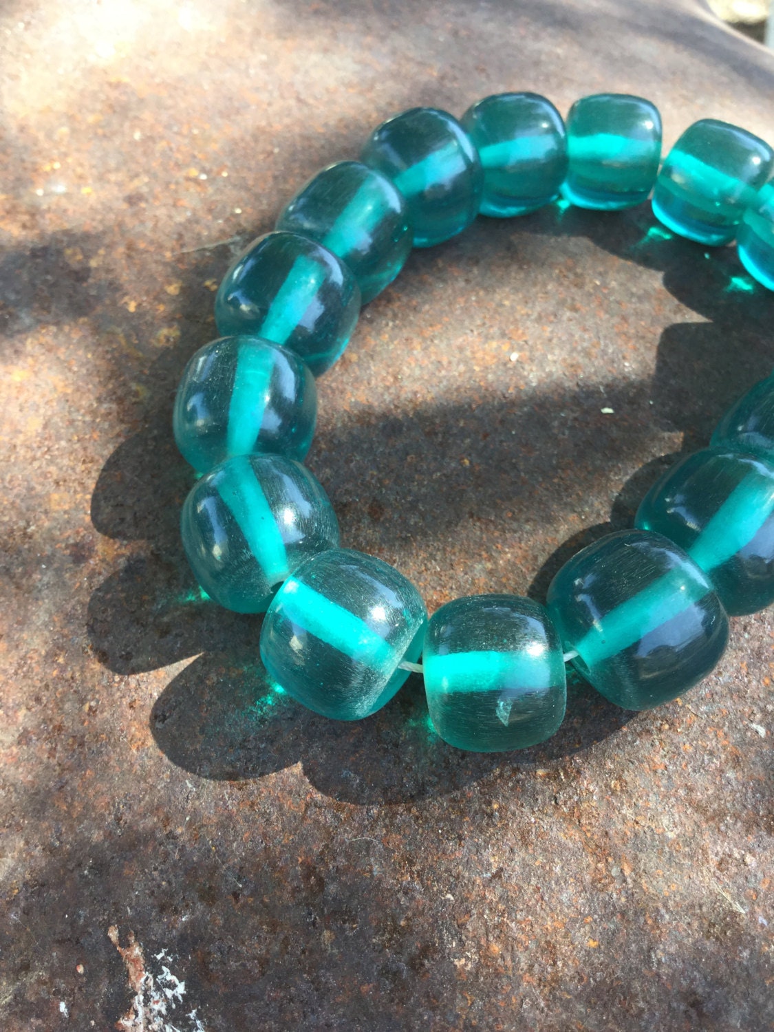 Chunky Teal Resin Beads - 60 Pieces - BeadHoliday
