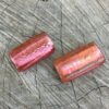 Padparadscha color lampwork Foiled Glass Bead - 4 pieces - Image 5