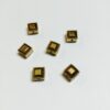 Square Shaped Gold Plated Pewter Beads - 12 Pieces