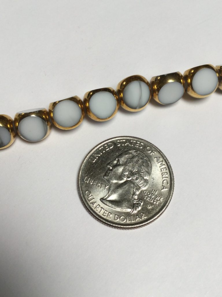 Vintage German Glass Beads with 22k Gold Edge 22 Pieces BeadHoliday