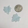 Powder Blue Lucite Leaf Pendants- 8 Pieces - Image 3