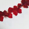 Vintage Glass Leaves in Transparent Red - 50 Pieces