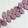 Vintage Glass Leaves in Purple Cream - 54 Pieces
