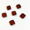 Vintage German Glass Diagonal Flat Diamond Bead in Brown - 12 Pieces - Image 2