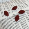 Vintage German Diamond Shaped Glass Beads in Burnt Orange - 8 Pieces