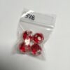 Vintage German Faceted Lexan Beads Clear with Red Center - 16 Pieces - Image 2