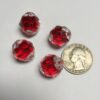 Vintage German Faceted Lexan Beads Clear with Red Center - 16 Pieces - Image 3