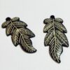 Carved and Batik Dyed Bone Leaf Pendant - 4 Pieces - Image 2