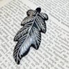 Carved and Batik Dyed Bone Leaf Pendant - 4 Pieces