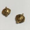 Vintage Brass Puffy Globe Pendants - 4 Pieces