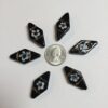 Glass Diamond Shaped Beads with Floral Design - 12 Pieces - Image 3