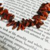 Vintage Curved Lentil Beads in Orange and Black - 88 Pieces