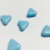 Vintage German Glass Triangle Beads in Sky Blue - 10 Pieces