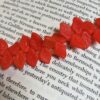 Vintage Glass Leaves in Opaque Fiery Orange - 108 Pieces