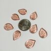 Czech Glass Leaves in Peach - 16 Pieces - Image 3