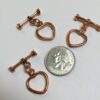 Genuine Copper Heart Toggle Clasp - 12 Sets - Image 3