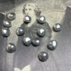 Vintage Glass Baroque Flat Pearl in Silver - 80 Pieces