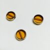 Vintage German Gold Edged Glass Beads in Amber - 6 Pieces