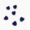 Vintage German Glass Hearts in Dark Blue - 12 Pieces