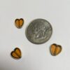 Vintage German Gold Edged Glass Hearts in Amber - 6 Pieces - Image 2
