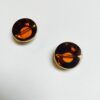 Vintage German Glass Pagoda Bead in Amber - 4 Pieces