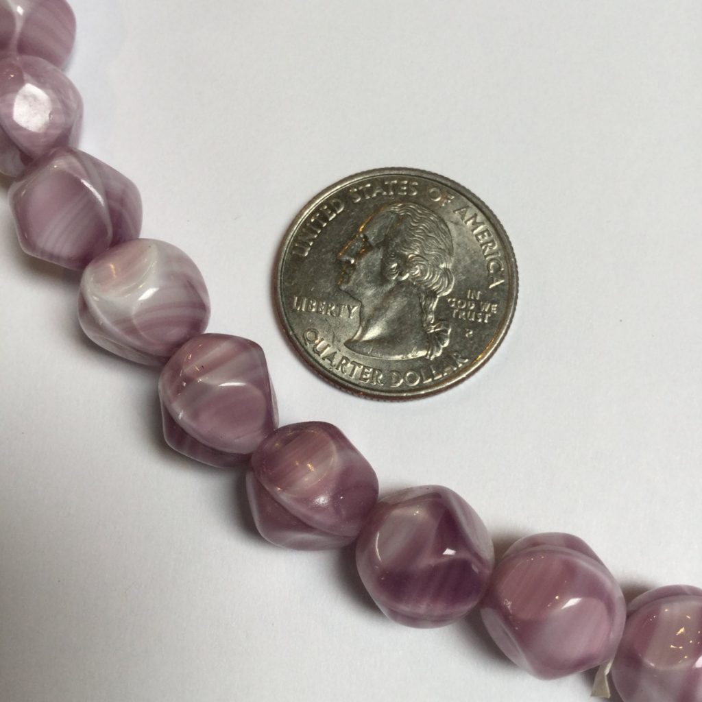 Vintage German Glass Beads in Lavender Porphyr 36 Pieces BeadHoliday