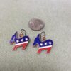 Vintage Democrat Donkey Enamel Charm Earrings - 1 set - Image 2