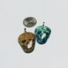 Dichroic Glass Skull Pendants - 2 pieces