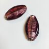 Large Oblong Foiled Glass Bead in Amethyst - 4 Pieces