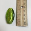 Large Oblong Foiled Glass Beads in Olivine - 4 Pieces - Image 2