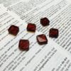 Vintage German Glass Diagonal Flat Diamond Bead in Brown - 12 Pieces