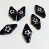 Glass Diamond Shaped Beads with Floral Design - 12 Pieces - Image 2