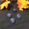Hand blown glass orbs blue stripe - 8 pieces