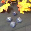 Hand blown glass orbs blue stripe - 8 pieces - Image 3