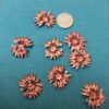 Copper finished 3D flowers - 16 pieces